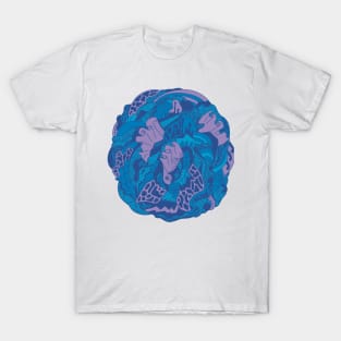 Mountain Blue Abstract Wave of Thoughts No 1 T-Shirt